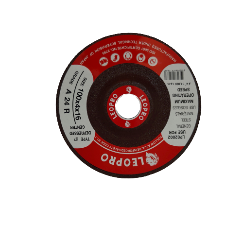SKI - สกี จำหน่ายสินค้าหลากหลาย และคุณภาพดี | LEOPRO LP02002 แผ่นขัดเหล็กสีแดง 4นิ้ว 100x4x16mm.x2F [A24R] (200แผ่น/ลัง)